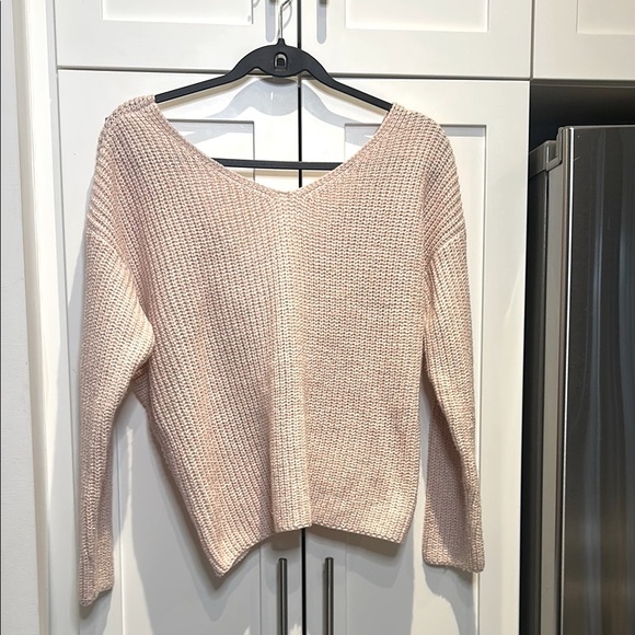 Astr The Label Twist Back V Neck Sweater Cotton Candy Size S - Picture 4 of 12